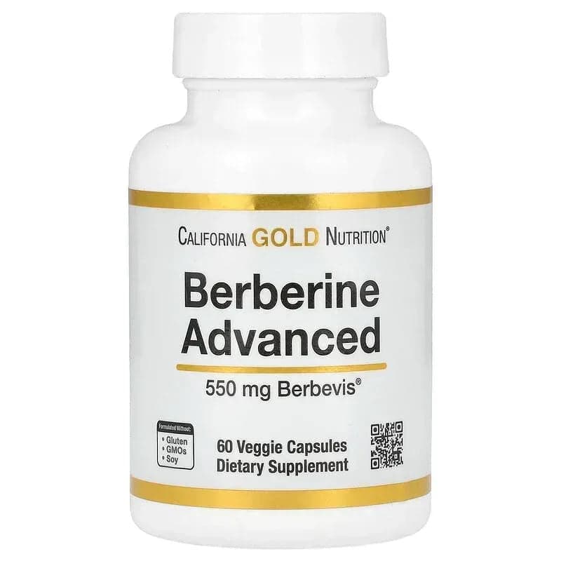 California Gold Nutrition, Berberine Advanced, Berbevis Phytosome with Berberine Phospholipid Complex with Sunflower Lecithin, 550 mg, 60 Veggie Capsules