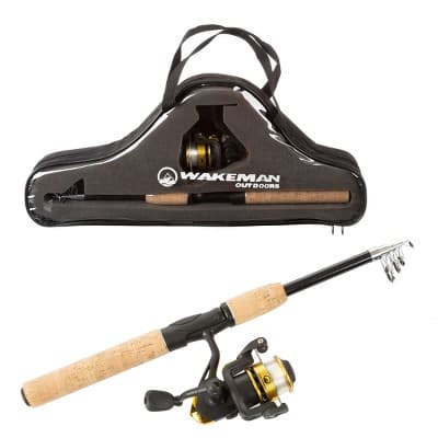 Leisure Sports Telescopic Rod and Reel Combo Fishing Pole With Carry Case, 5.5', Matte Black