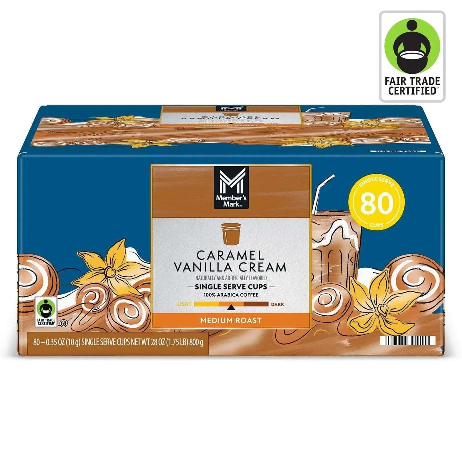Member's Mark Medium Roast Coffee Pods, Caramel Vanilla Cream, 80 ct.