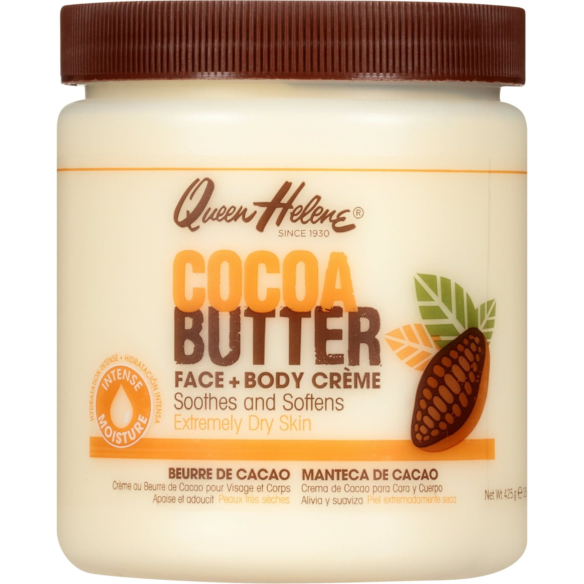 Queen Helene Cocoa Butter Creme Face & Body Lotion for Dry Skin, 15 oz