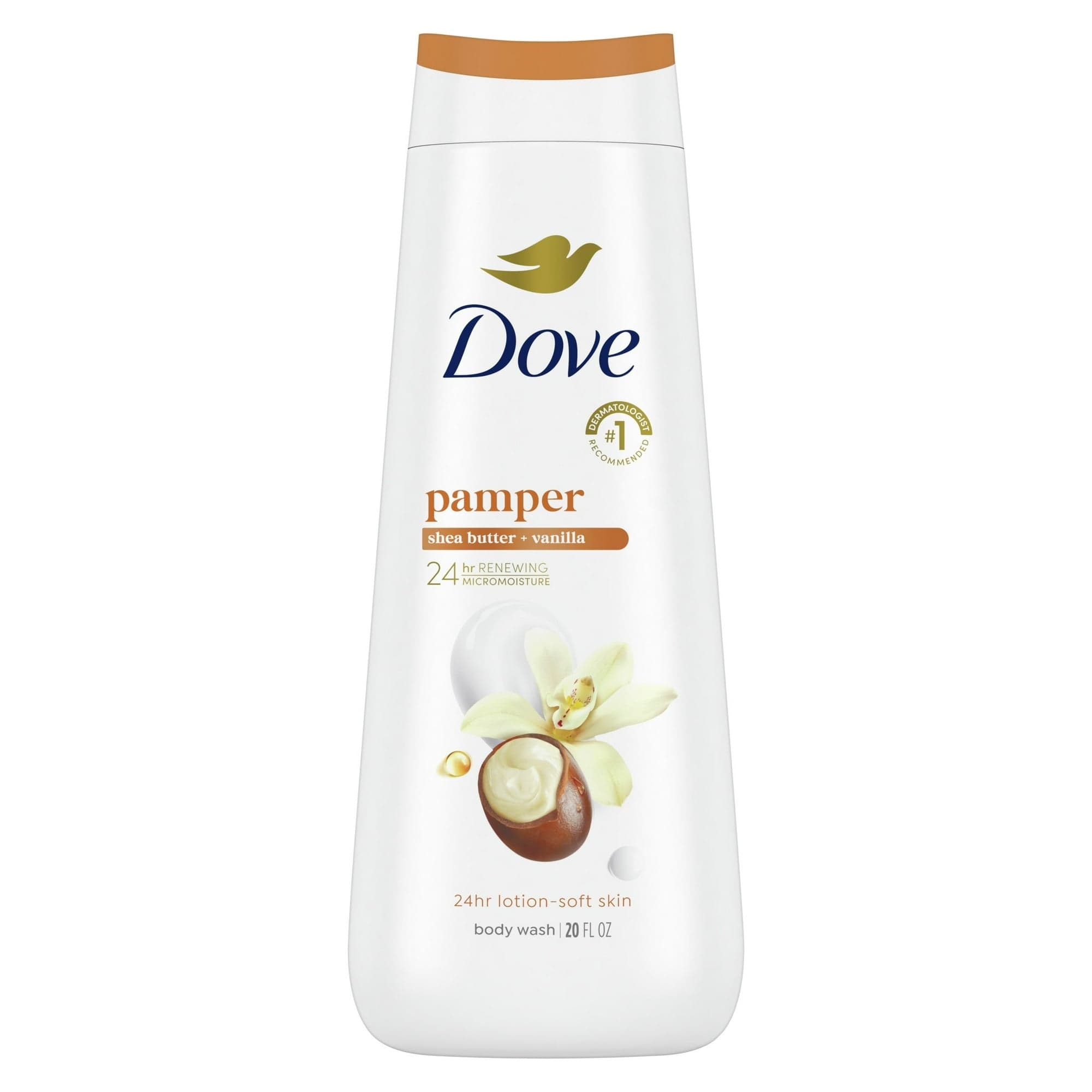 Dove Pampering Shea Butter & Warm Vanilla Liquid Body Wash, 20 oz