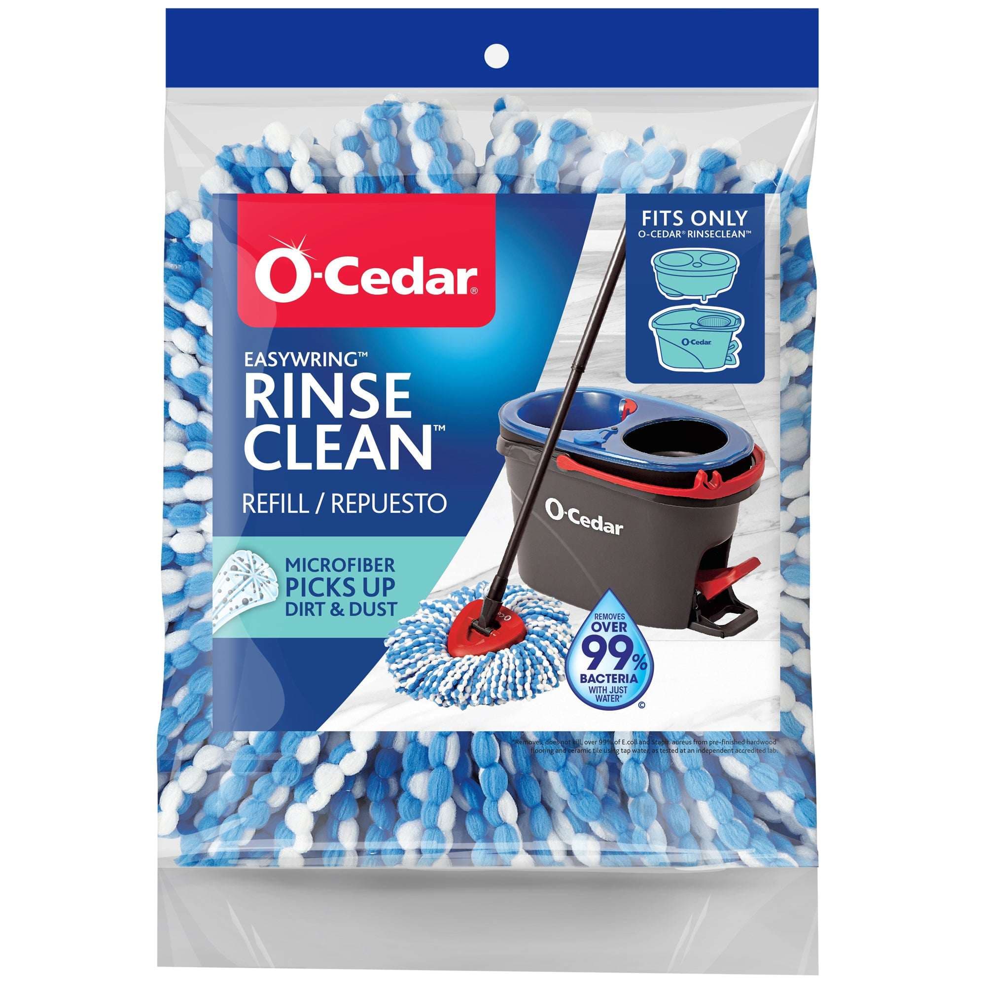 O-Cedar RinseClean Microfiber Spin Mop Head Replacement, Washable and Reusable