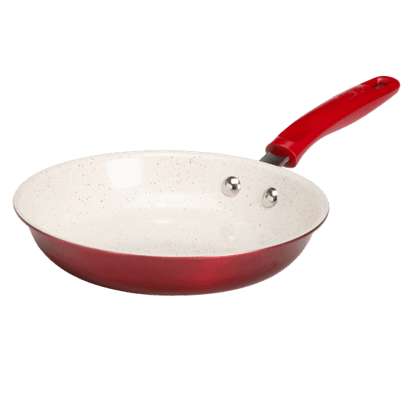 Tasty Clean Ceramic 8" Non-Stick Aluminum Fry Pan, Red