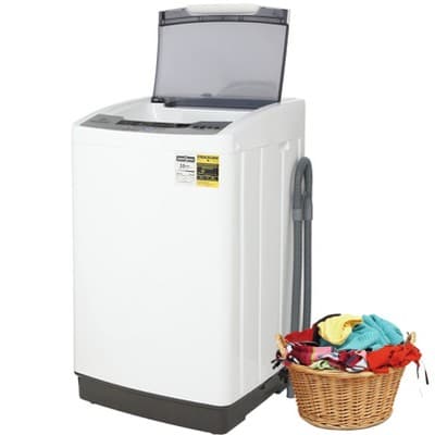 YOUNGFIT 15.6Lbs Portable Washing Machine, Full-Automatic Washer Machine with Drain Pump, LED Display, 10 Programs & 8 Water Levels for Dorms, RV