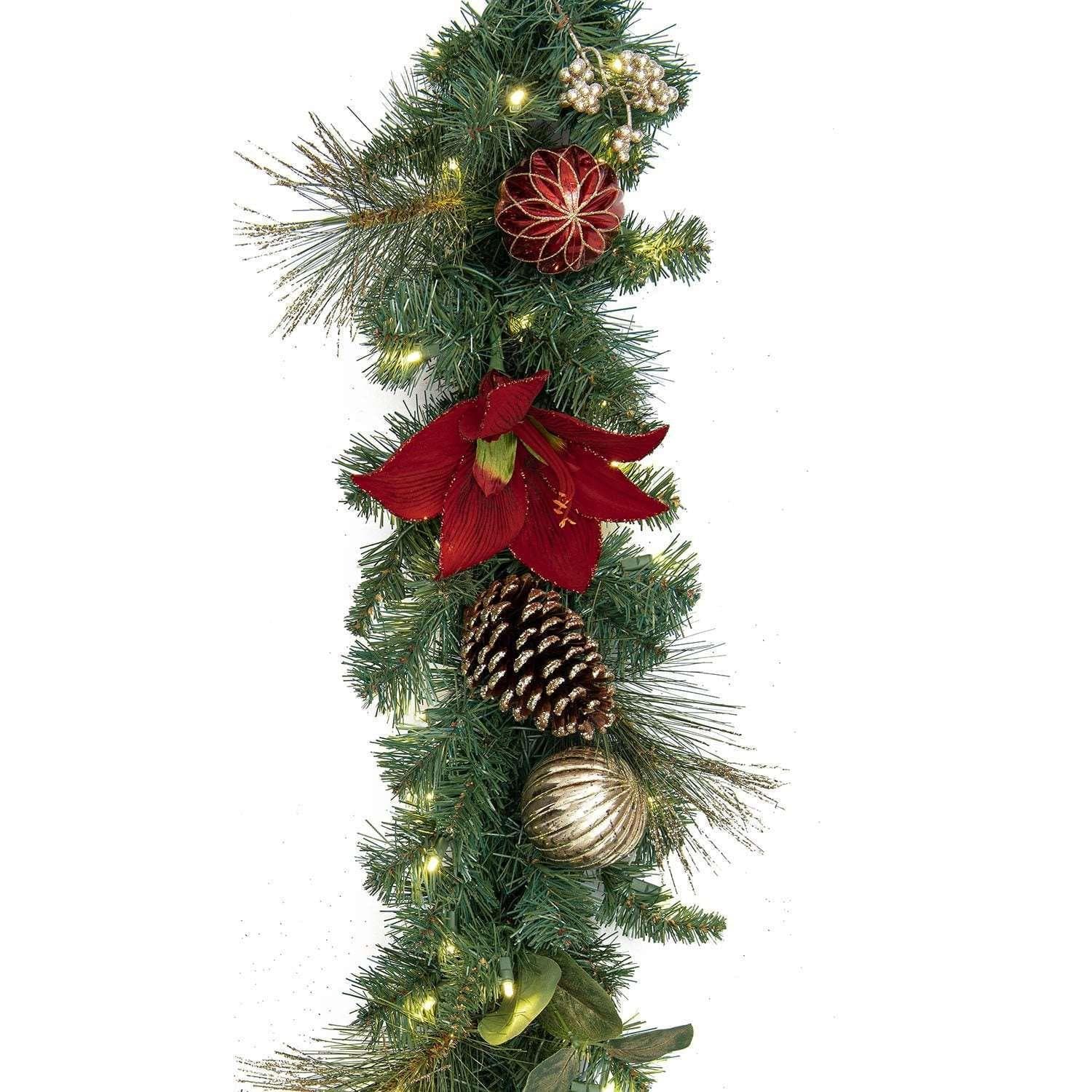 Member's Mark 9' Pre-Lit Decorated Garland, Assorted Colors