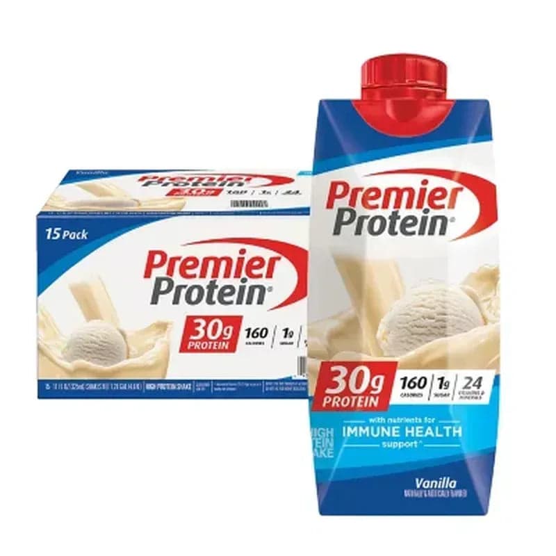Premier Protein 30G High Protein Shake, Vanilla (11 Fl. Oz., 15 Pk.)
