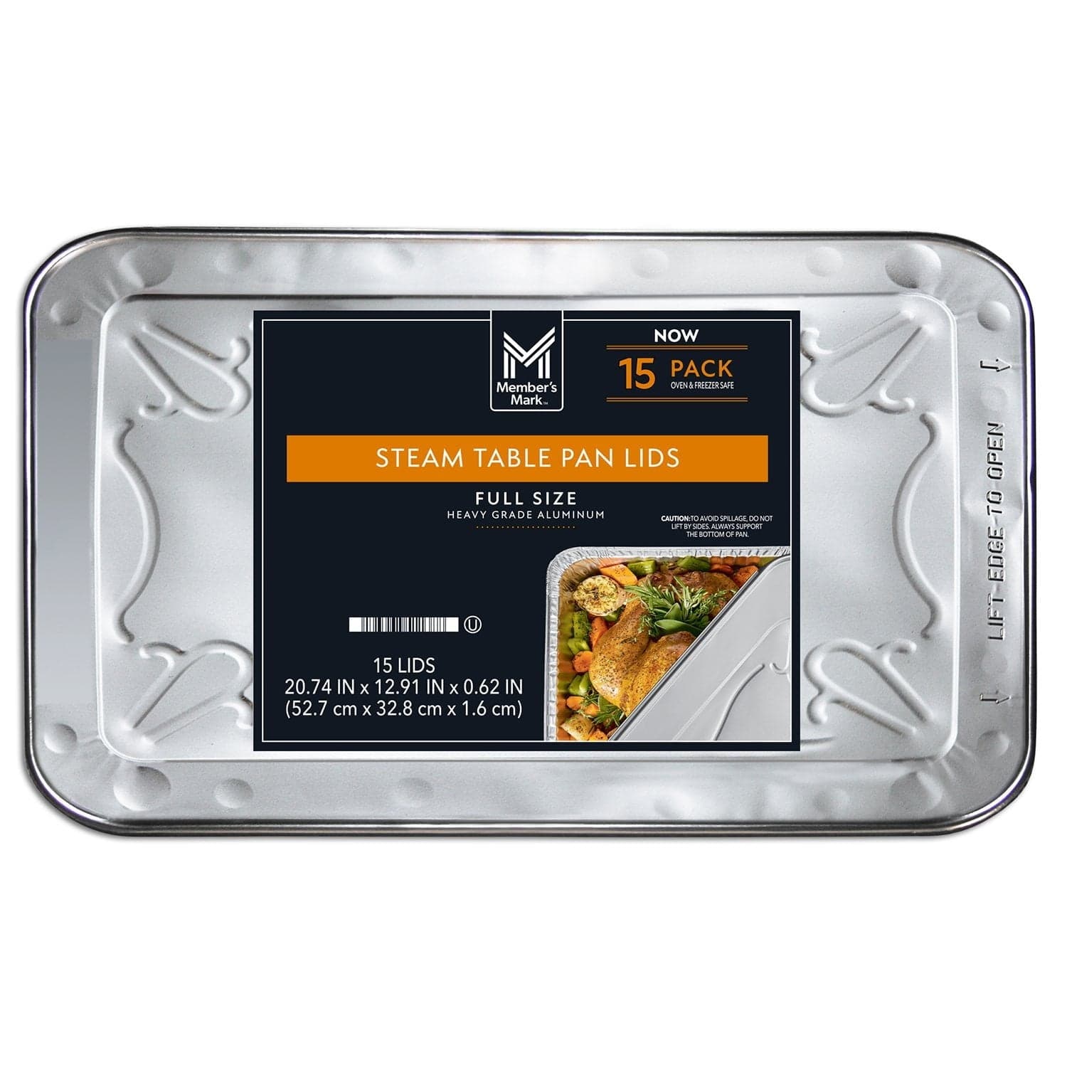 Member's Mark Aluminum Steam Table Pan Lids, Full Size 15 ct.