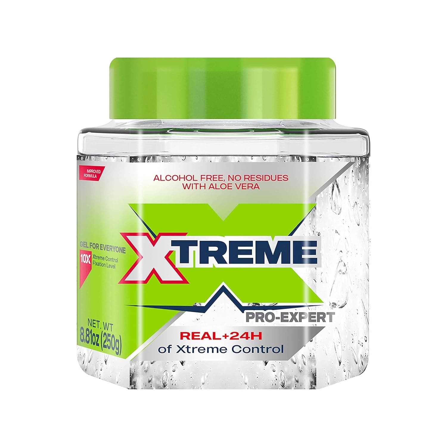 Xtreme Pro-Expert Clear Styling Hair Gel, Alcohol-Free 24-Hour Extreme Control with Aloe Vera, 8.81 oz Jar (Pack of 24)