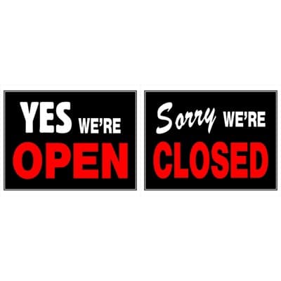 Hillman English Black Open/Close Sign 15 in. H X 19 in. W - Case of 6