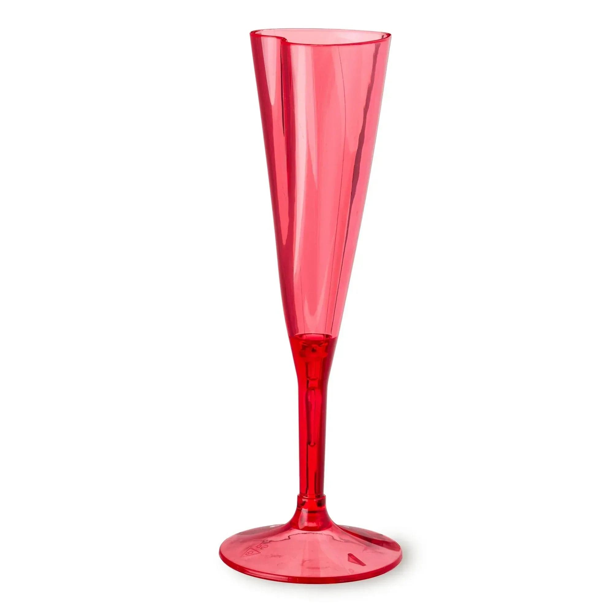 Plastic Heart Champagne Glass, Red, Valentine's Day by Way To Celebrate (Pack of 6)