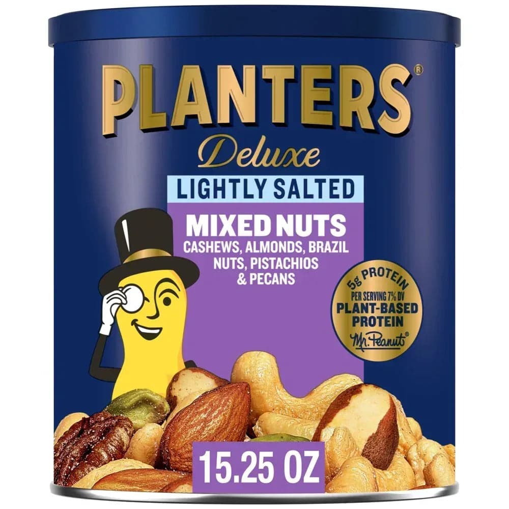 Planters Deluxe Lightly Salted Mixed Nuts, 15.25 oz Canister