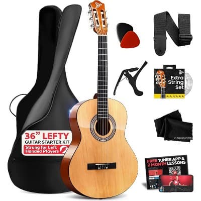 Pyle 36" 6-String Classical Acoustic Guitar for Beginners and Adults (Left-Handed Style)