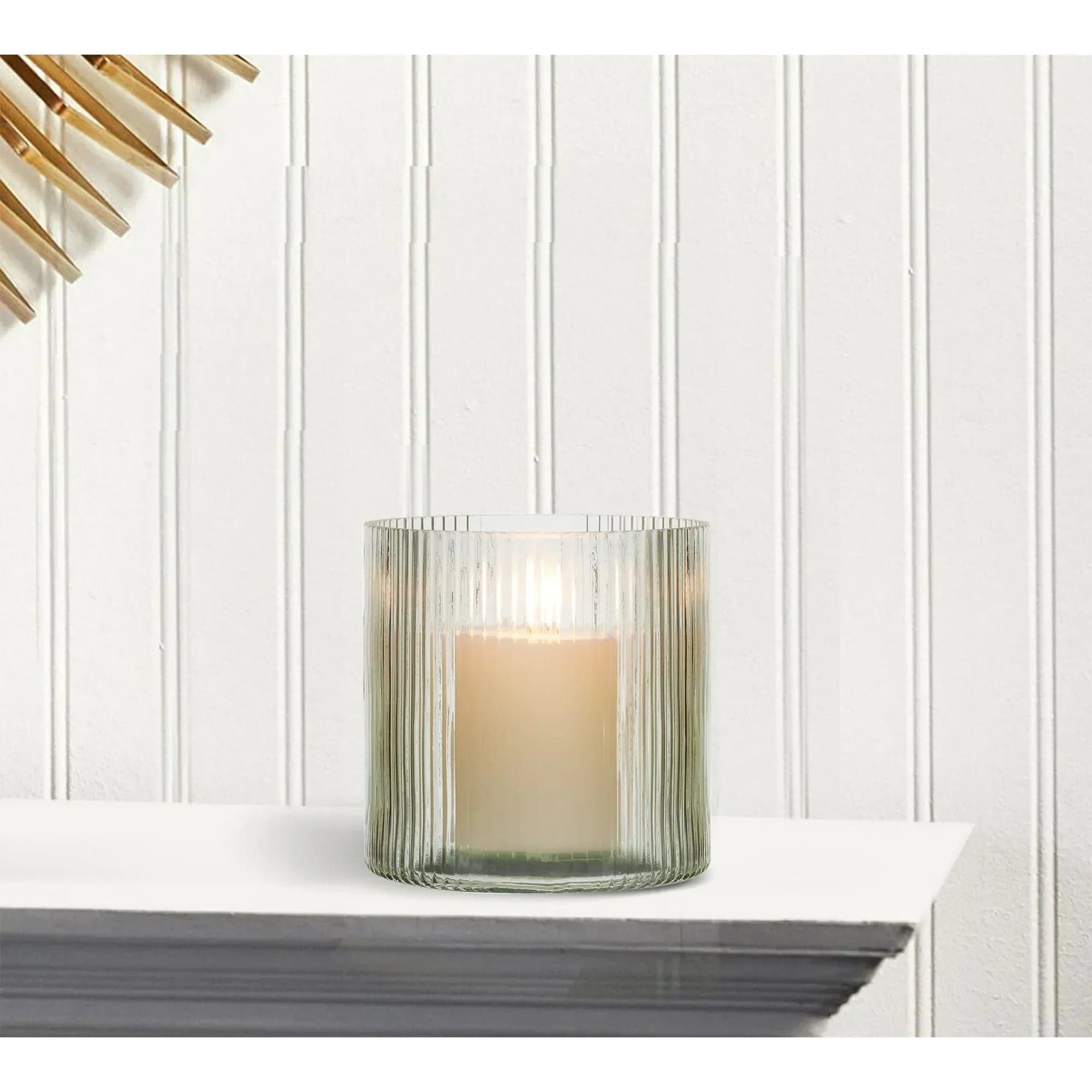 Better Homes & Gardens Glass Ribbed Hurricane Candle Holder, 5", Medium