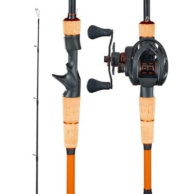 VEVOR Rod and Fishing Reel Combo, IM7 Carbon Fiber Baitcasting Rod and Reel Combo, Bass Fishing Pole with 7+1 BB System, 7.0:1 Gear Ratio, Black
