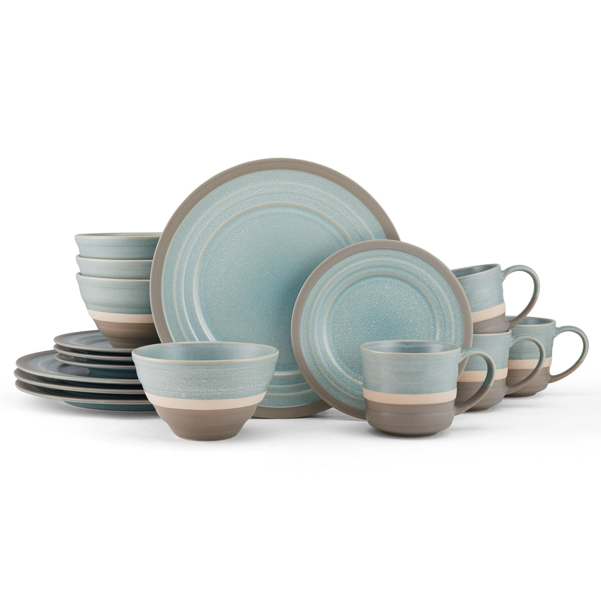 Pfaltzgraff Adina Blue Stoneware 16-Piece Dinnerware Set