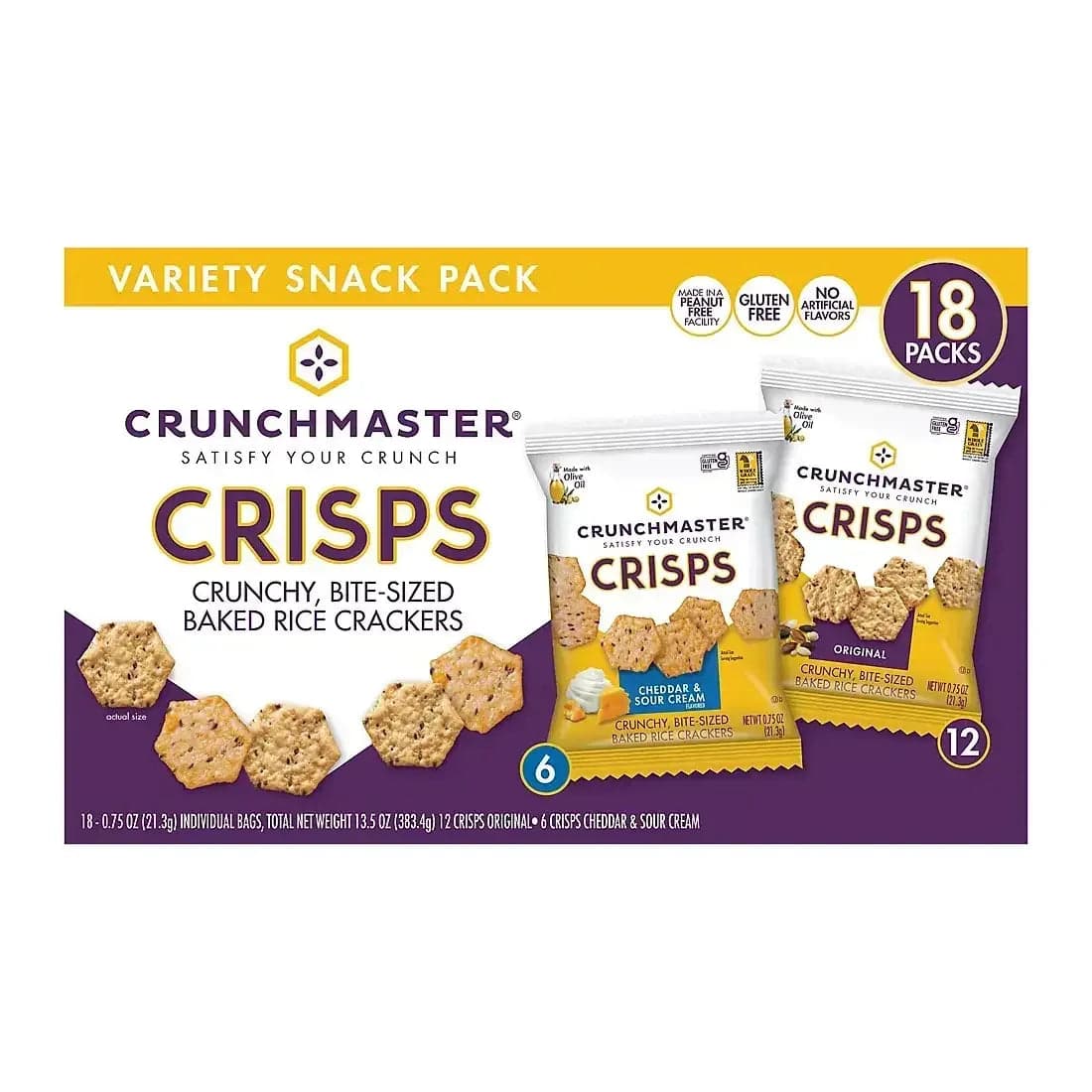 Crunchmaster Variety Snack Pack, 18 ct.