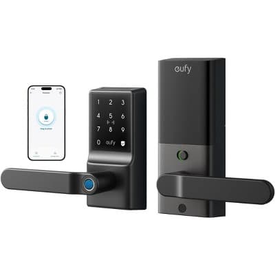 eufy Security Smart Lock C33, Keypad Door Lock with Handle, Fingerprint Door Knob, Keyless Entry Door Lock for Front Door and Bedrooms