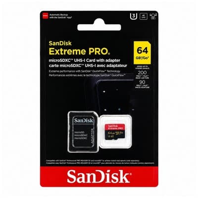 SanDisk Extreme Pro 64GB microSDXC Card with SD Adapter